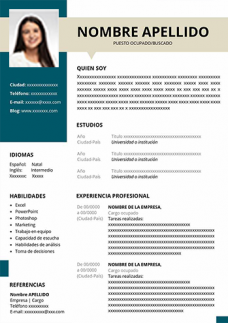 Ejemplo de CV de recién egresado para editar gratis