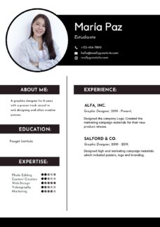modelo de cv estudiante