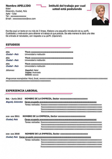 Plantilla de CV Word para Descargar Gratis 