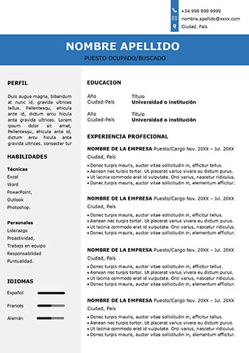 Curriculum vitae chileno word