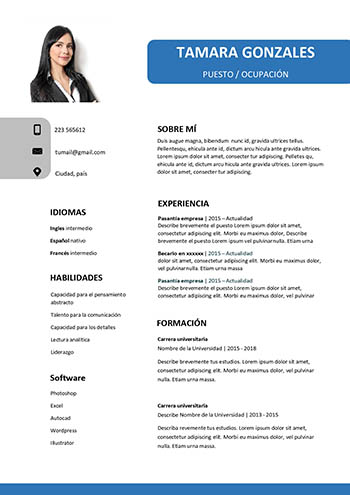 Sin experiencia sencillo curriculum vitae simple
